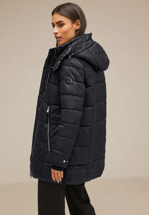 Wintermantel mit Kapuze - Black