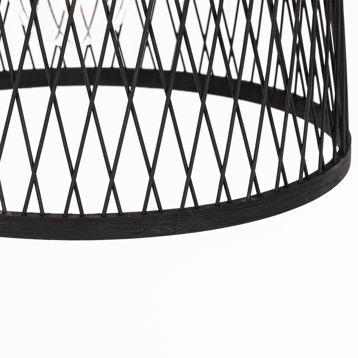Landelijke buiten hanglamp zwart rotan 40 cm - Calamus