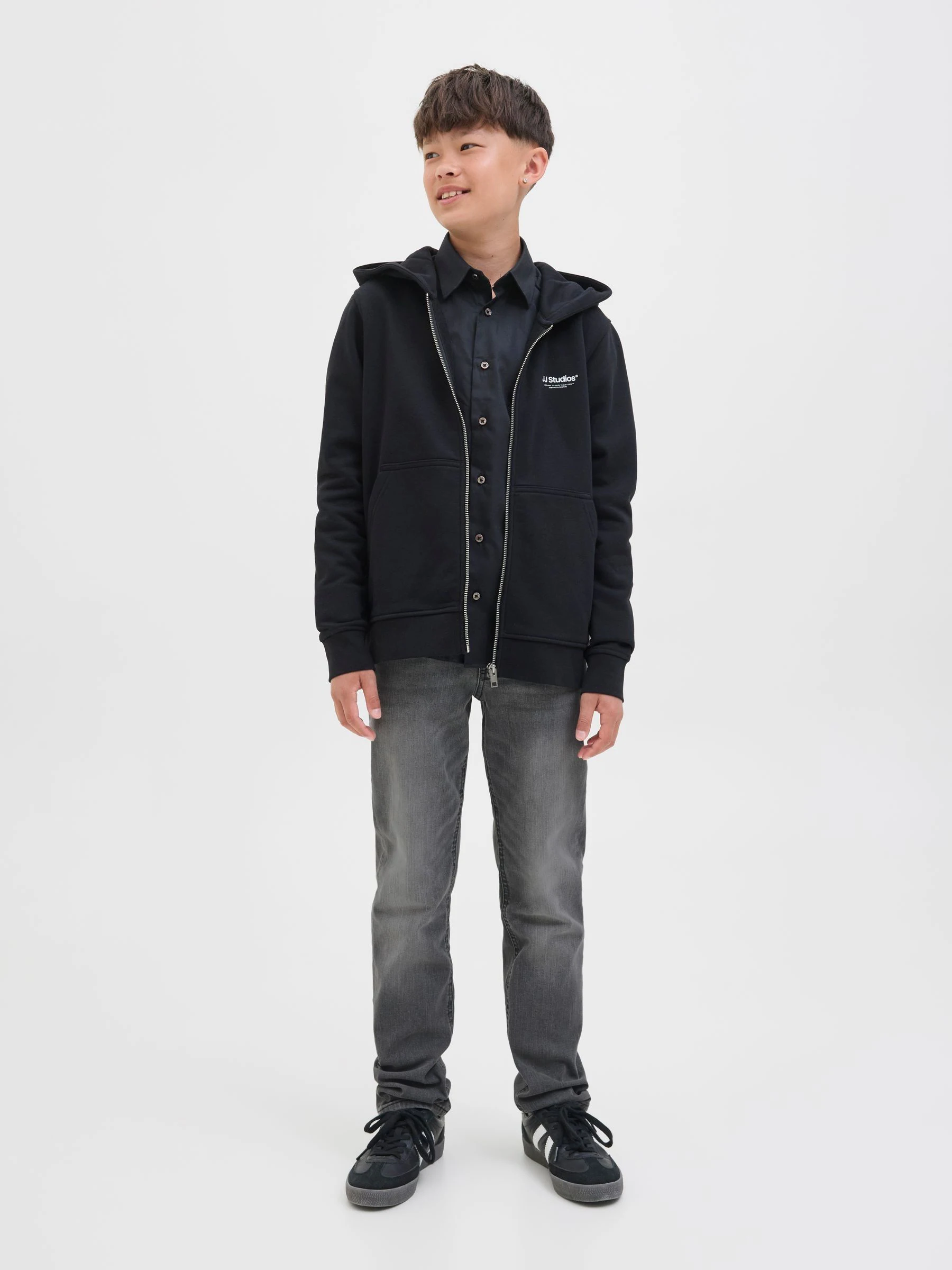 Zwart - JACK & JONES JUNIOR Blue Glenn Slim Fit Jeans