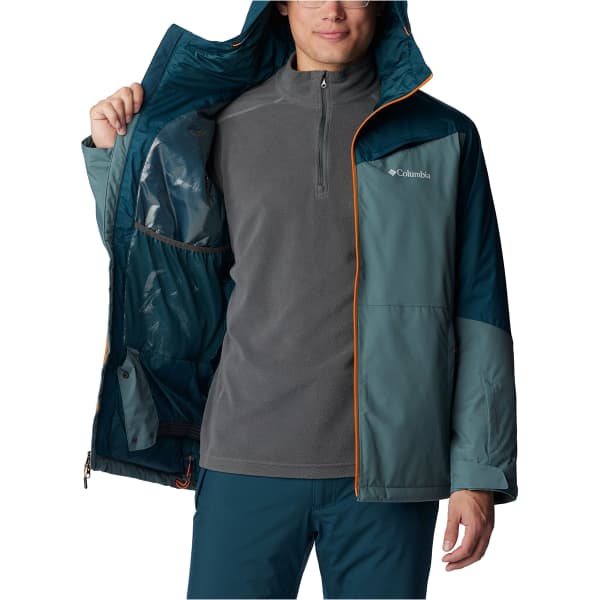 Veste de ski COLUMBIA ICEBERG POINT JACKET METAL/NIGHT WAVE/BRIGHT ORANGE ZIPPER AND POPS
