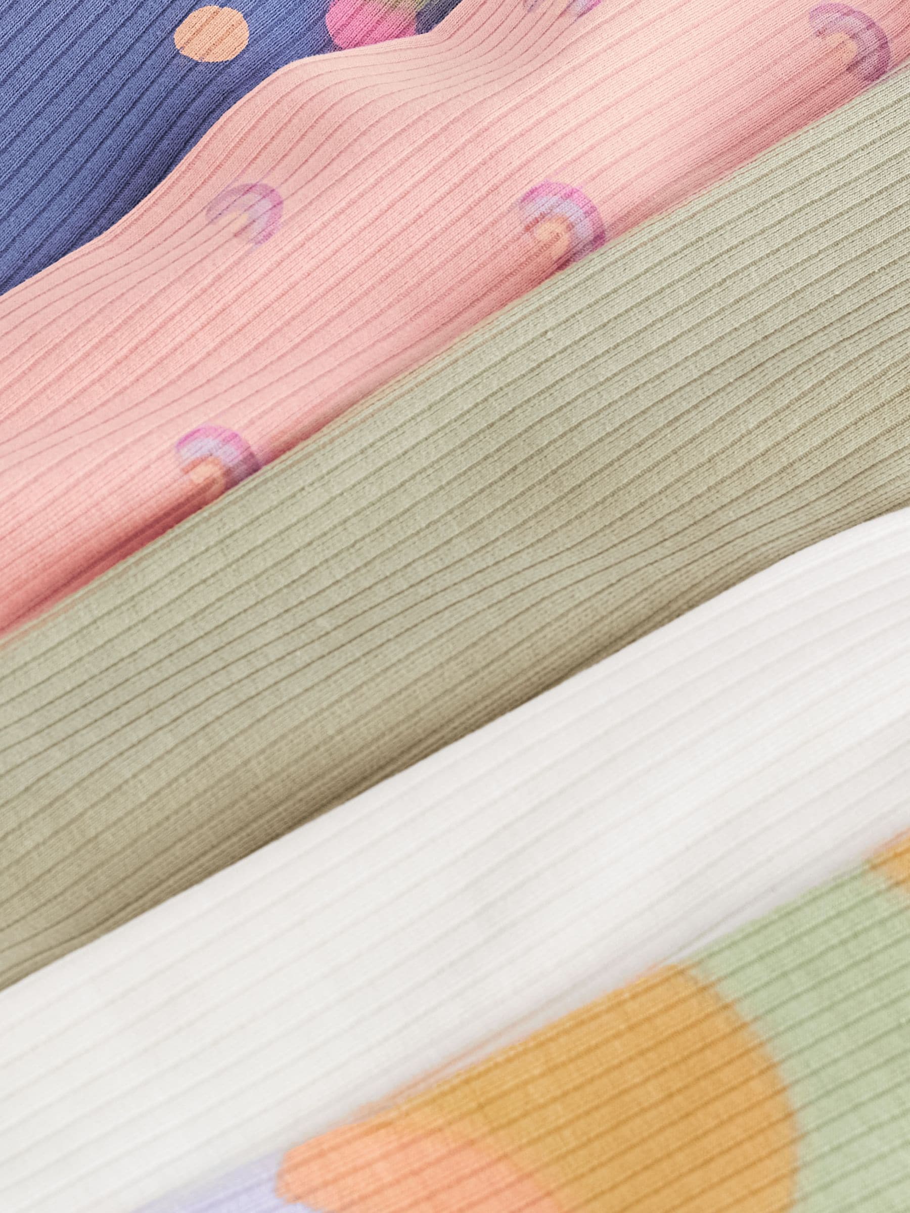 Regenboog - Verpakking van 5 geribbelde Leggings (3mnd -7jr)