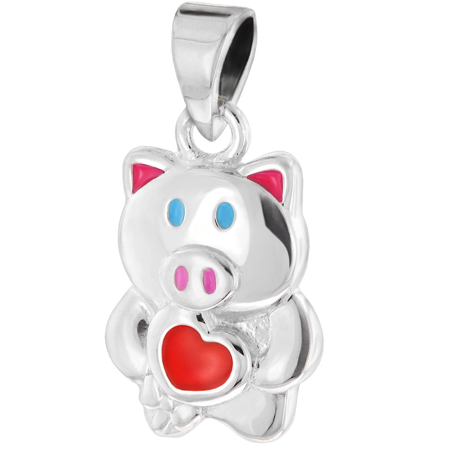 trendor Kinder-Halskette Silber 925 Collier mit Glücksschwein silver