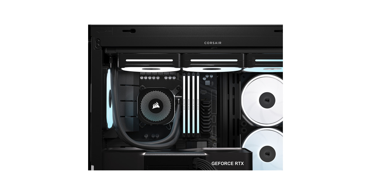 CorsairFRAME 4500X LX-R RGB LINK midi tower behuizing  (Zwart | 2x USB-A | 1x USB-C | Tempered Glass)