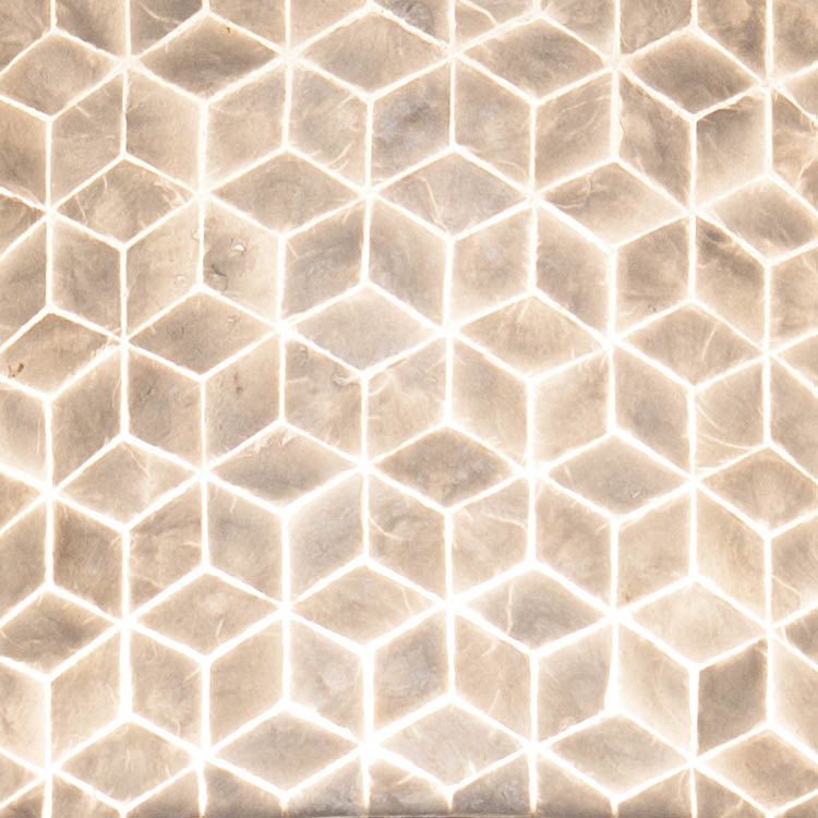 Vloerlamp cilinder cubes white capiz schelp 150 cm
