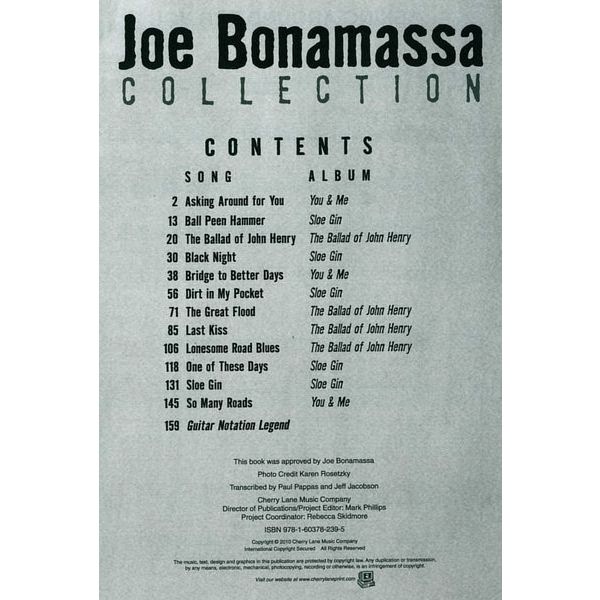 Hal Leonard Joe Bonamassa Collection