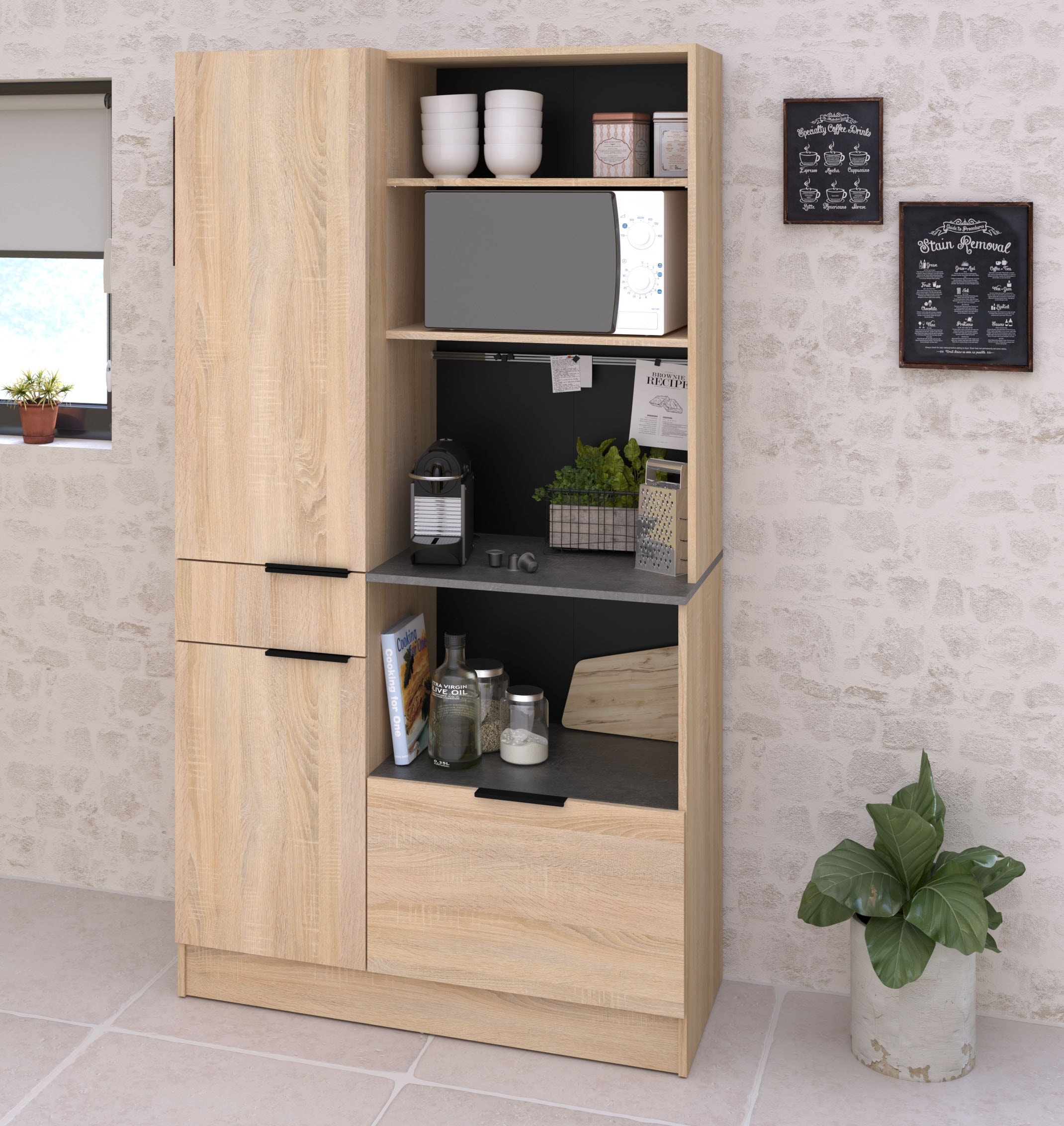 Parisot Buffet »Fumay 11, Geschirrschrank, besonders viel Stauraum« B/H/T ca. 100x186x45cm, 1 Stk. tlg. ideal für kleine Küchen, ohne Elektrogeräte