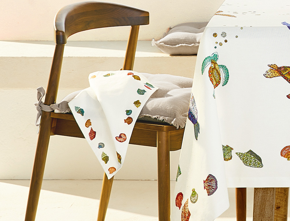 Lot de 2 serviettes de table imprimées-Balade sous-marine