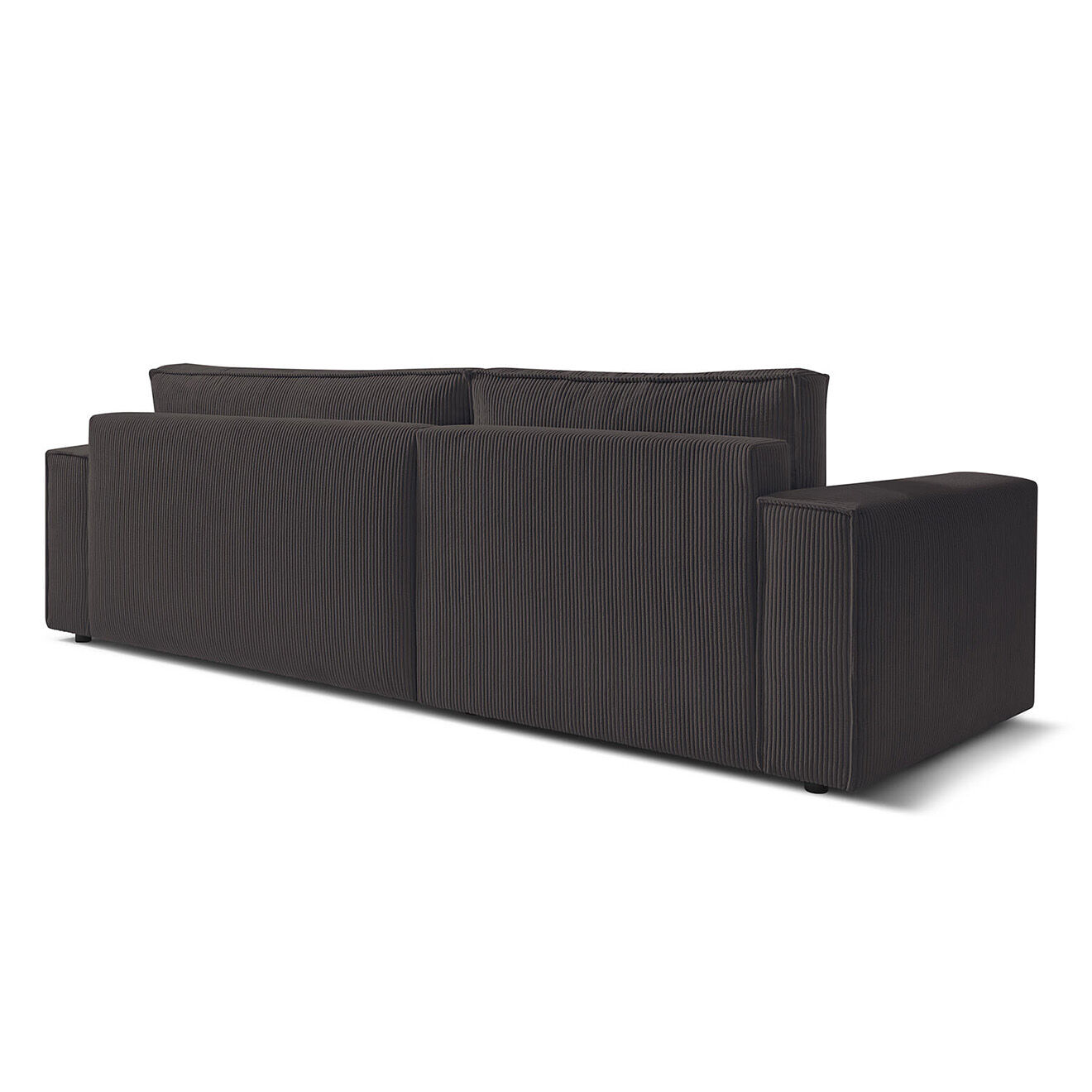 Bobochic Canapé d'angle convertible reversible Nihad en velours côtelé marron - 282x153  cm