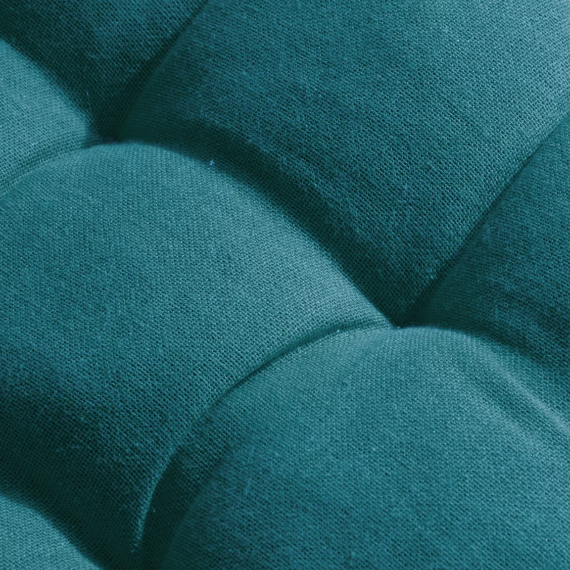 Coussin de chaise rond coton (40 cm) Pixel Bleu canard