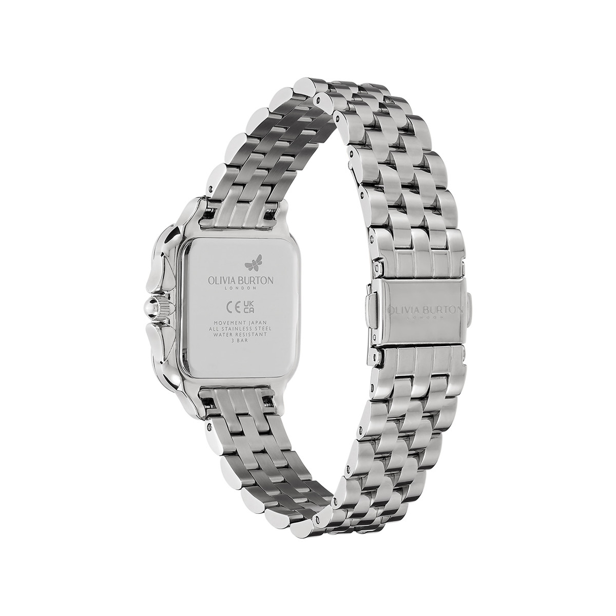 Montre OLIVIA BURTON grosvenor femme analogique, bracelet acier argent