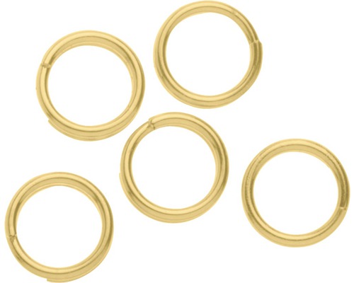 Splitringen, goudkleurig, 7 mm, 15 stuks