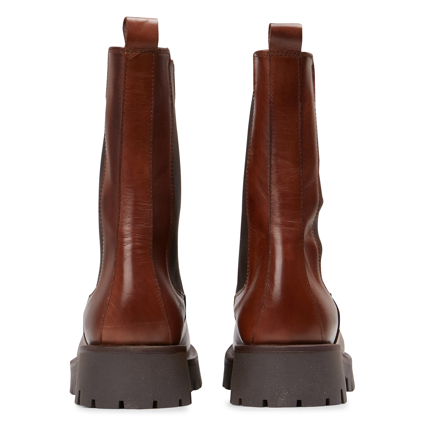 RIDLE - Boots à plateforme en cuir | Marron