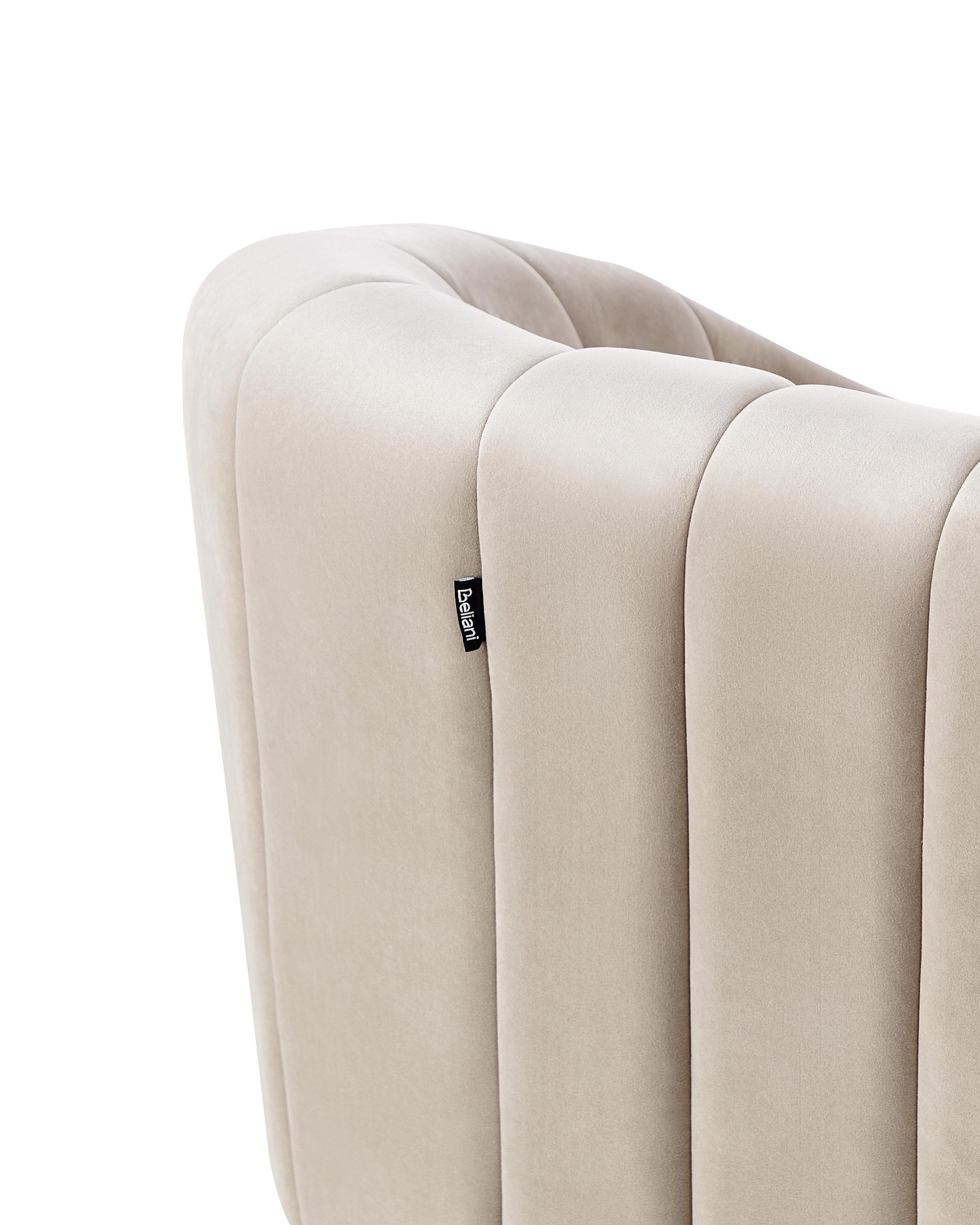 Fauteuil MALUNG Fluweel Beige