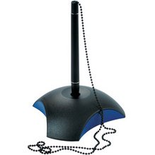 Porte-stylo à bille DELTA, plastique, noir/bleu