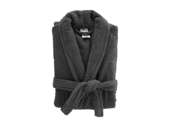 Peignoir absorbant en coton - Gris anthracite - Taille unique