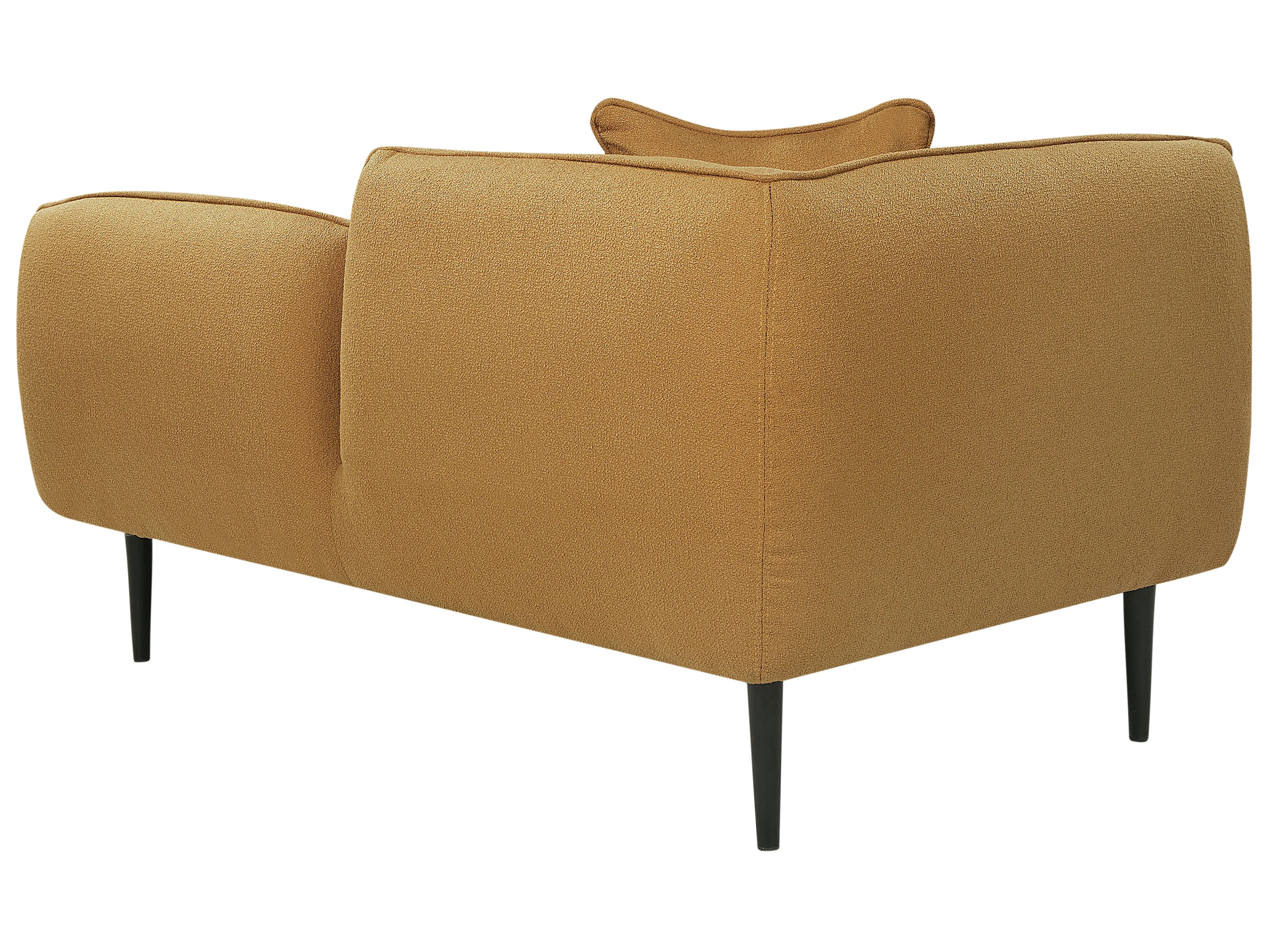 Linkszijdige chaise longue CHEVANNES Bouclé Mosterdgeel