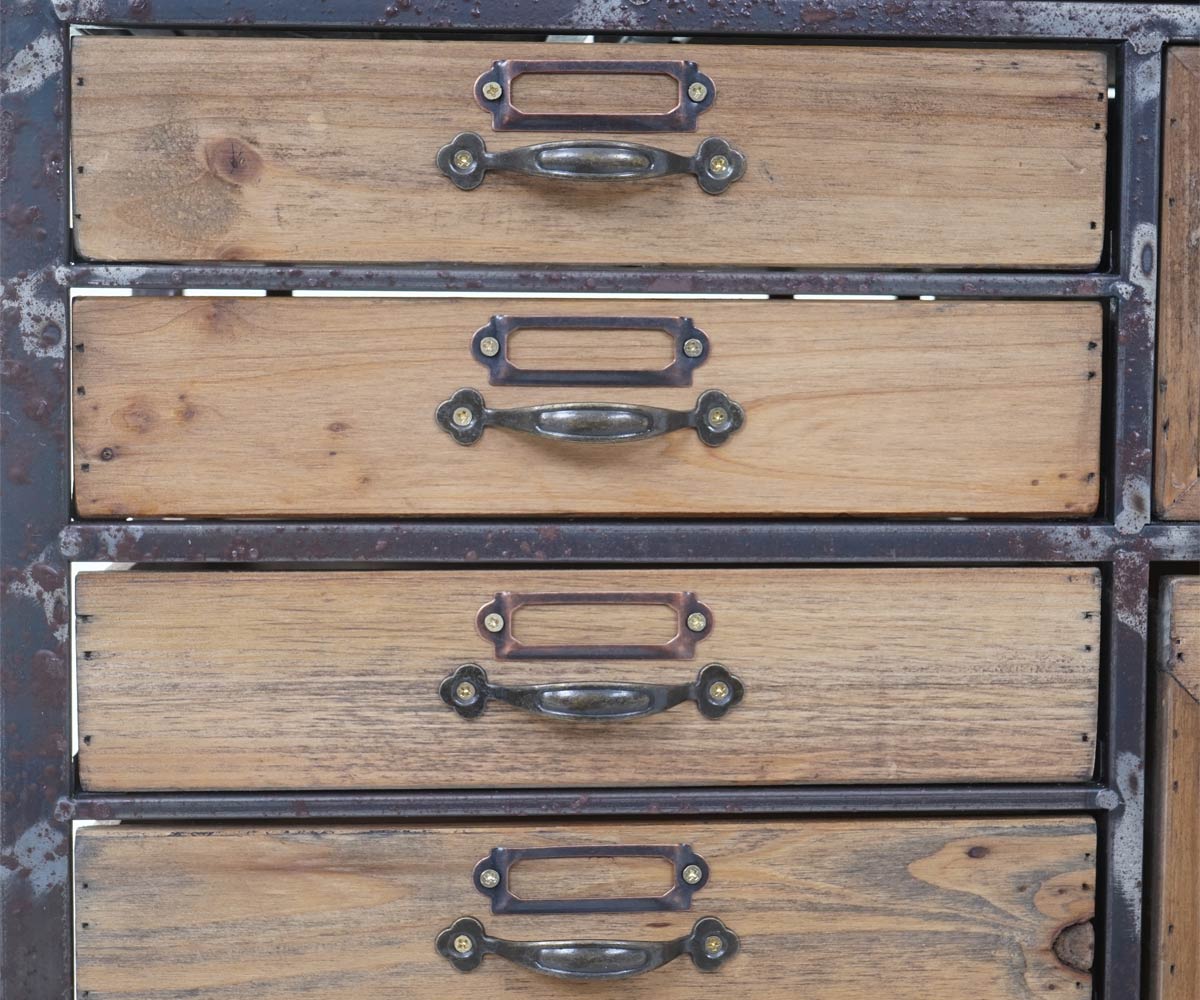 Apotheker-Schrank MCW-A43, Kommode, Tanne Holz massiv Vintage Shabby-Look 143x56x33cm