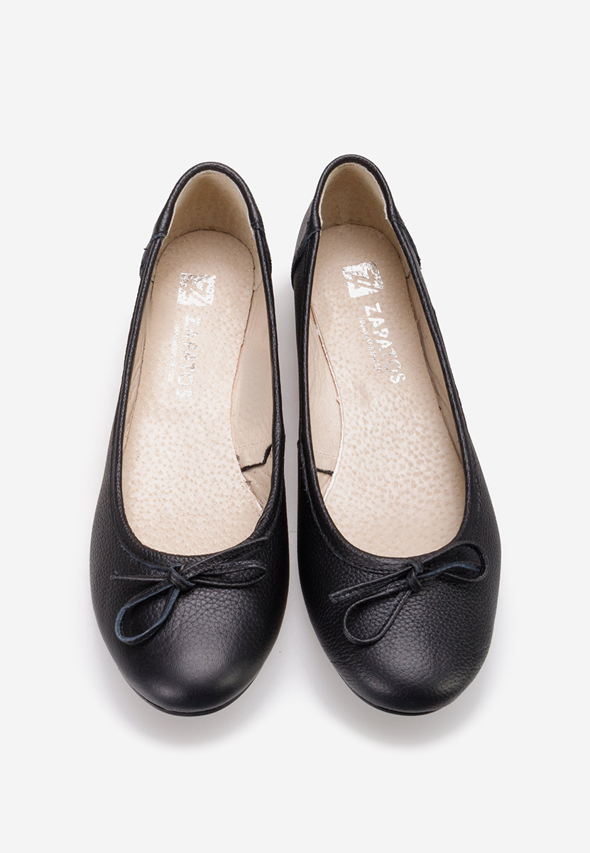 Ballerines femme en cuir noirs Beriana