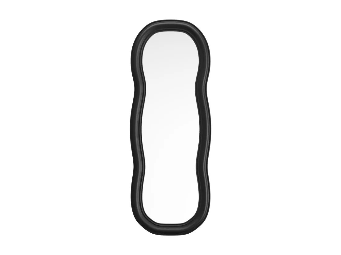 Miroir organique en bois de paulownia - L. 60 x H. 160 cm - Noir - TAYLI