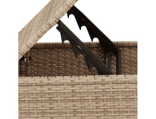 VIDAXL - Pouf Tabouret de jardin avec coussin beige 55x55x37cm résine tres...