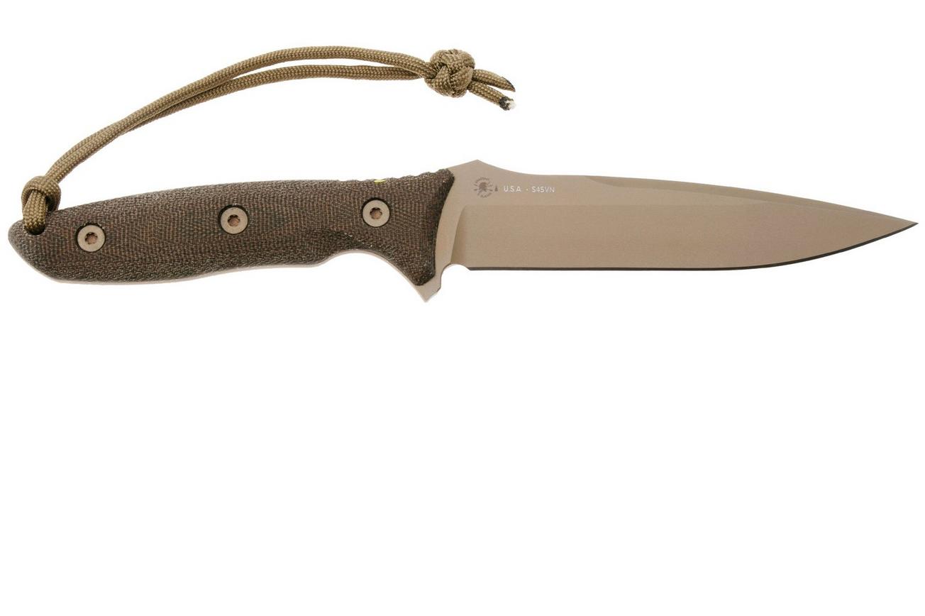 Spartan Blades Moros SB53DEGRKYTN Flat Dark Earth, Green Micarta, survivalmes, kydex schede