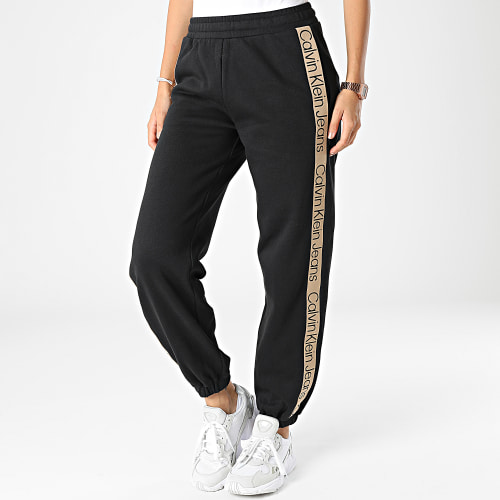 Pantalon Jogging A Bandes Femme 9738 Noir