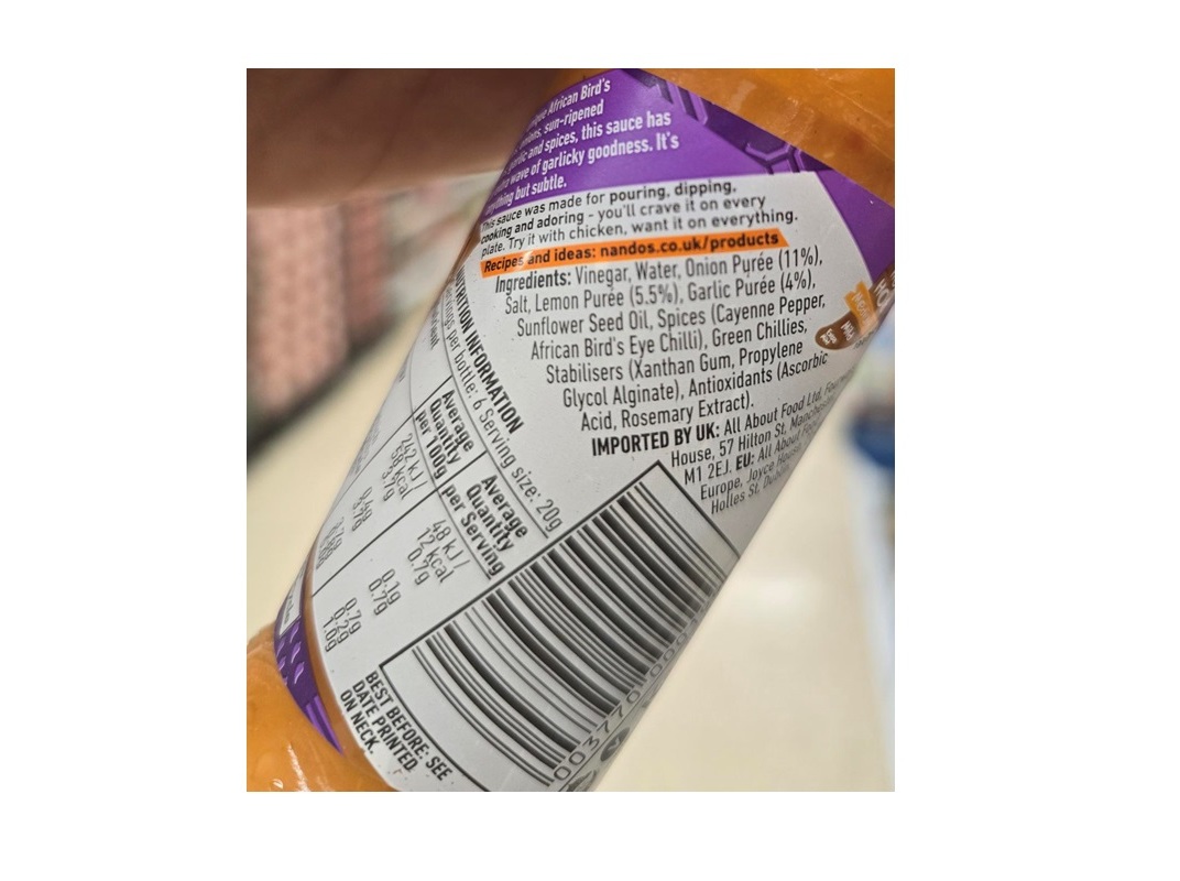 MOLHO PERI-PERI NANDO'S MÉDIO DE ALHO 125G