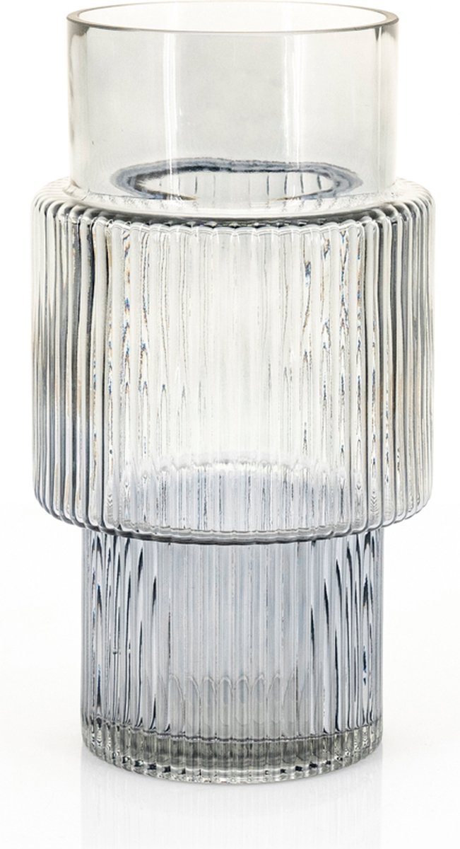FURNILUX - Riba 2 vaas - Grey 15.5 x 15.5 x 28 cm