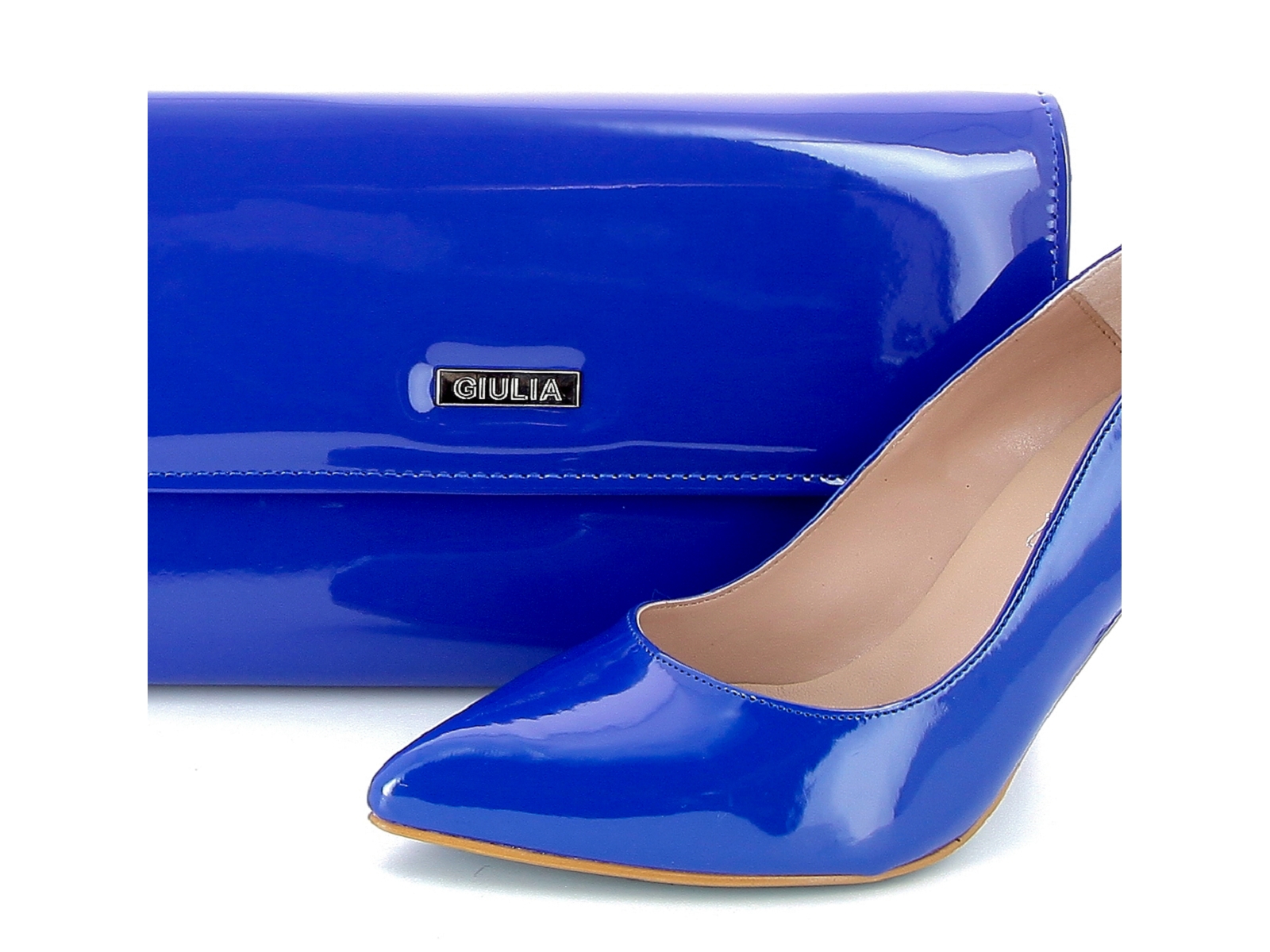 Giulia-HANDBAG G. Vernis Bleu roi