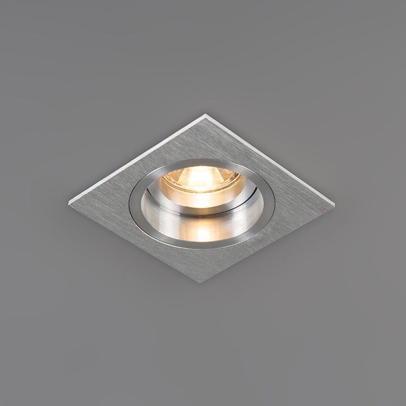 Set van 6 Inbouwspot vierkant aluminium draai- en kantelbaar - Chuck
