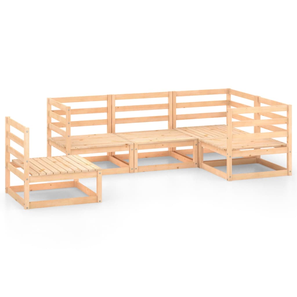 Salon de jardin meuble d'extérieur ensemble de mobilier 5 pièces bois de pin massif
