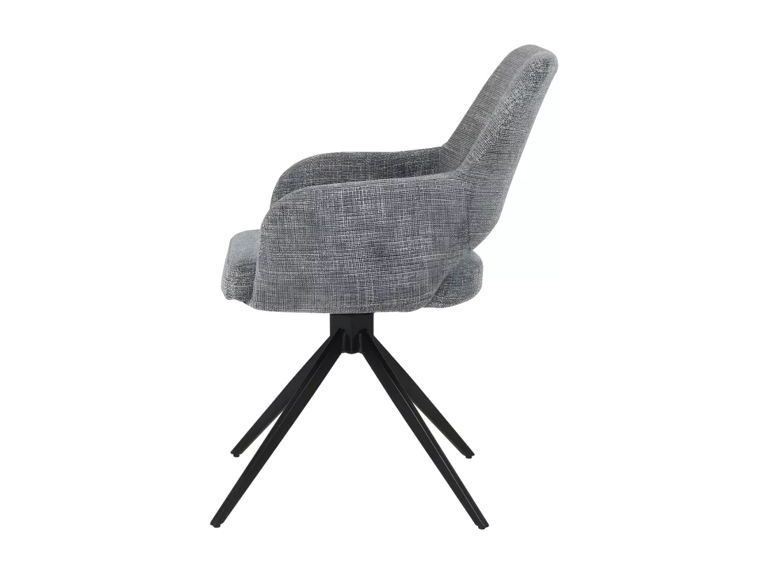 Ivar - Chaise de bureau en tissu et métal : Couleur - Gris chiné