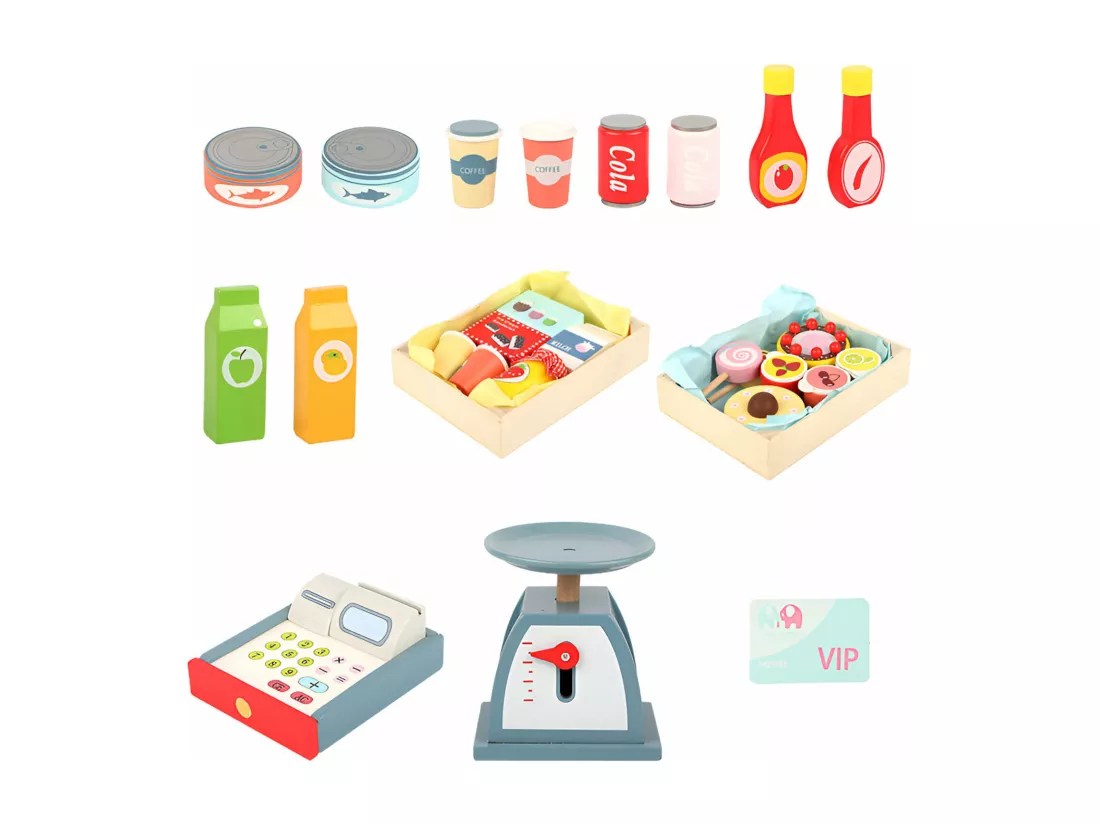 Jeu Stand de Supermarché pour Enfants Goiaba À partir de 3 ans Bois Multicolore 102x74x30