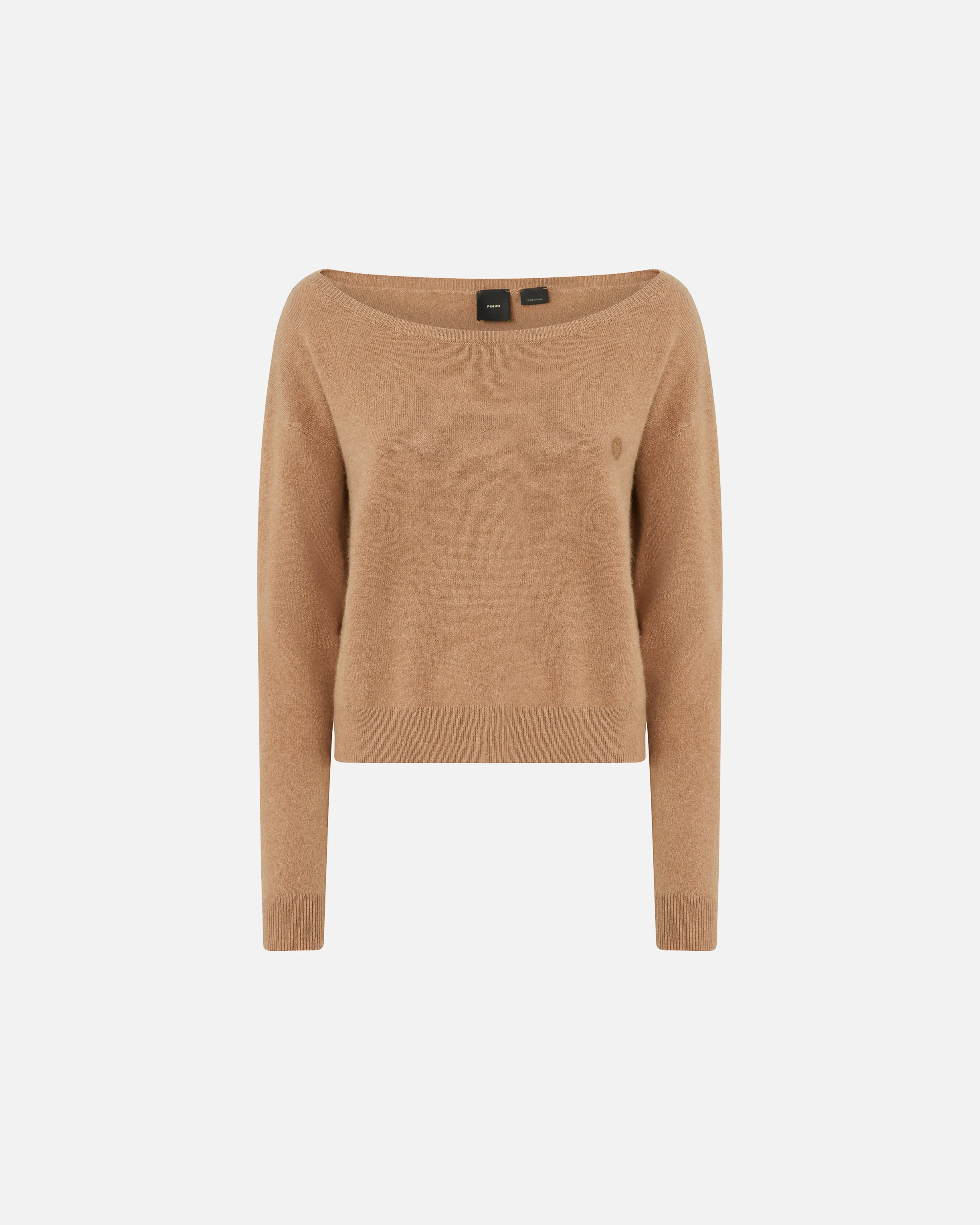 Pull mélangé avec logo brodé | Beige