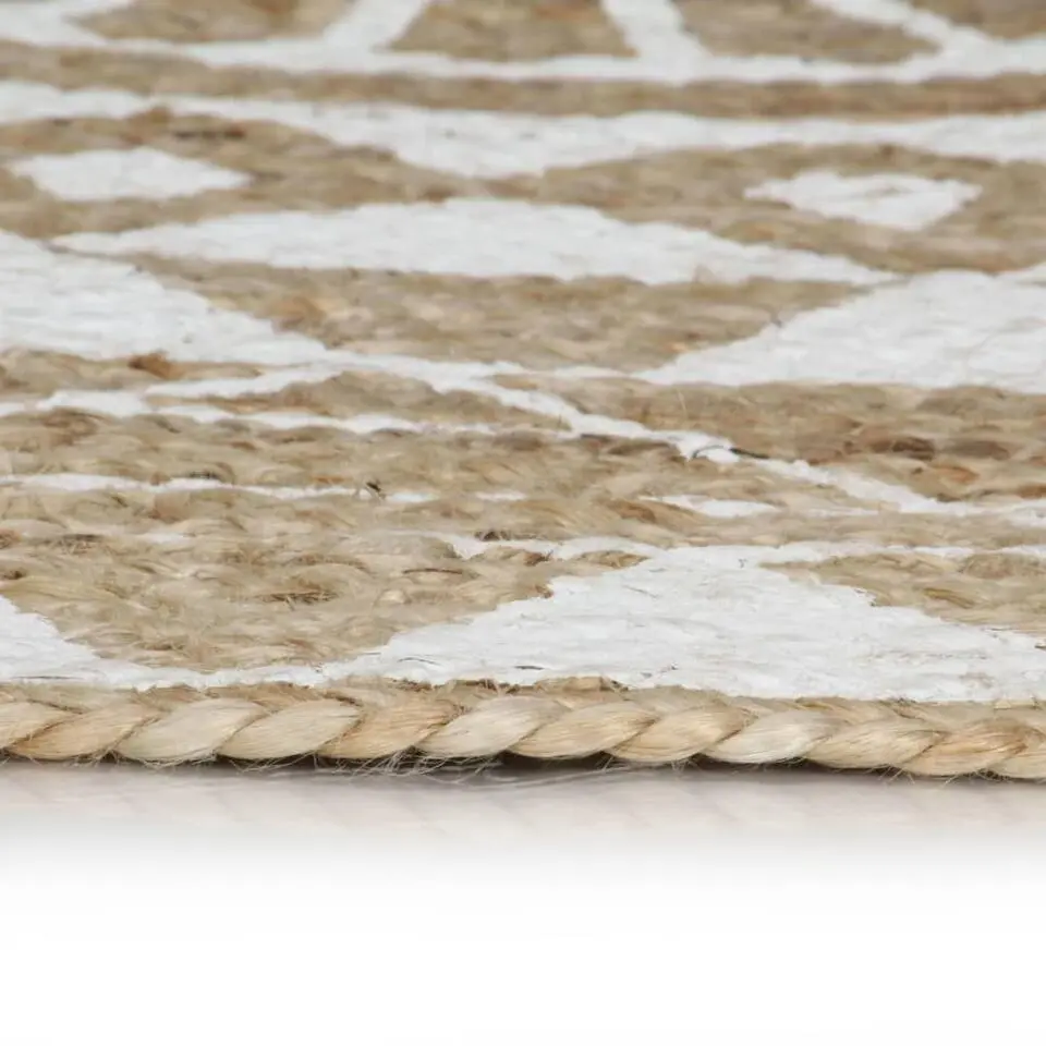 vidaXL - Tapijt - Wit - Jute