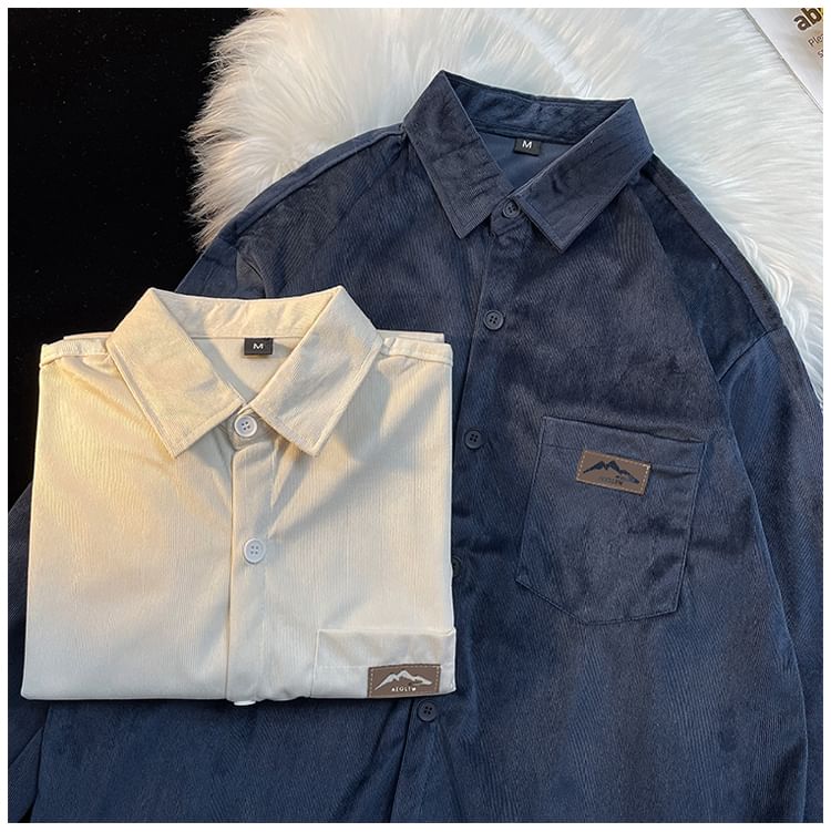 Mimiyox - Corduroy overhemd met lange mouwen en zakken