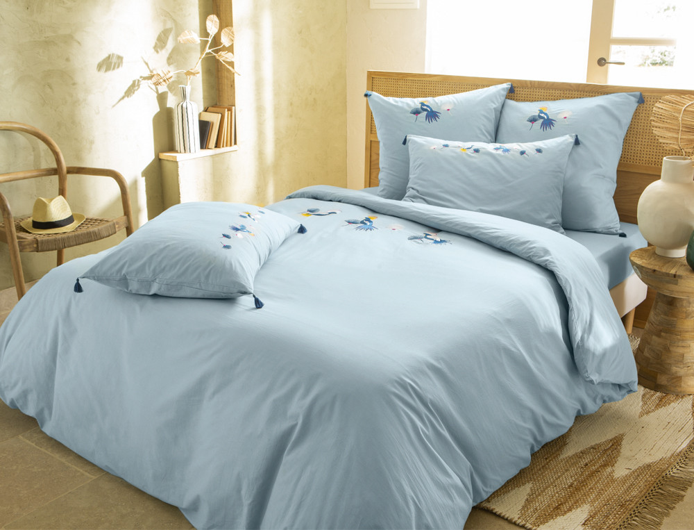 Housse de couette avec zip-Oiseau de paradis