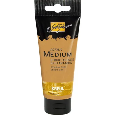 SOLO GOYA Acrylic Medium Struktur-Paste Brillant-Gold 100 ml Tube