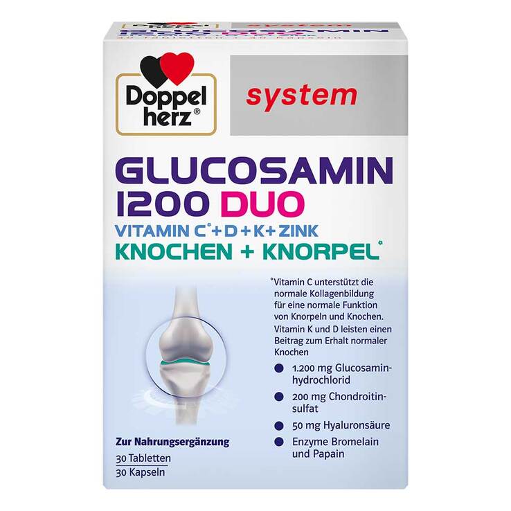 Doppelherz Glucosamin 1200 Duo system Kombipackung, 60 St