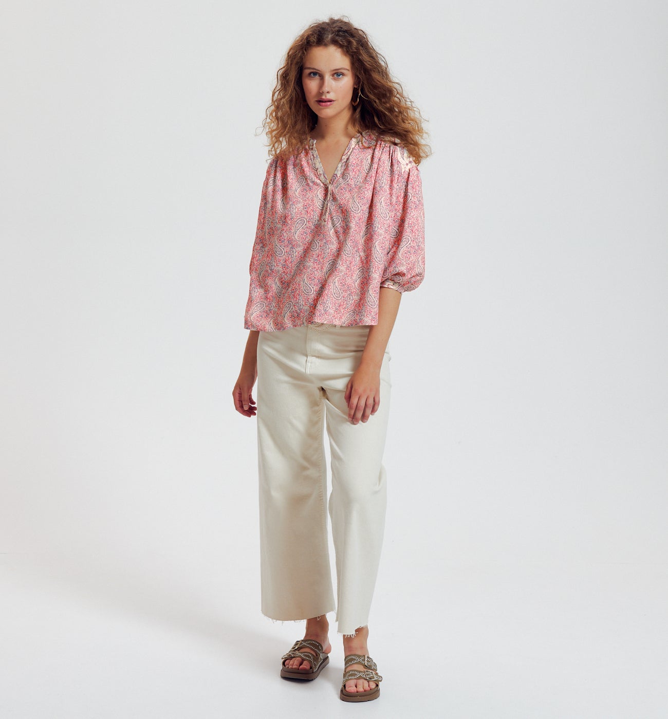 Blouse imprimée Femme - Imprimé écru