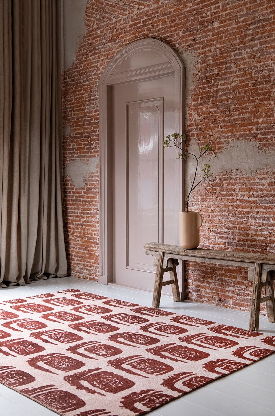 Vloerkleed Red 163003 Woodblock