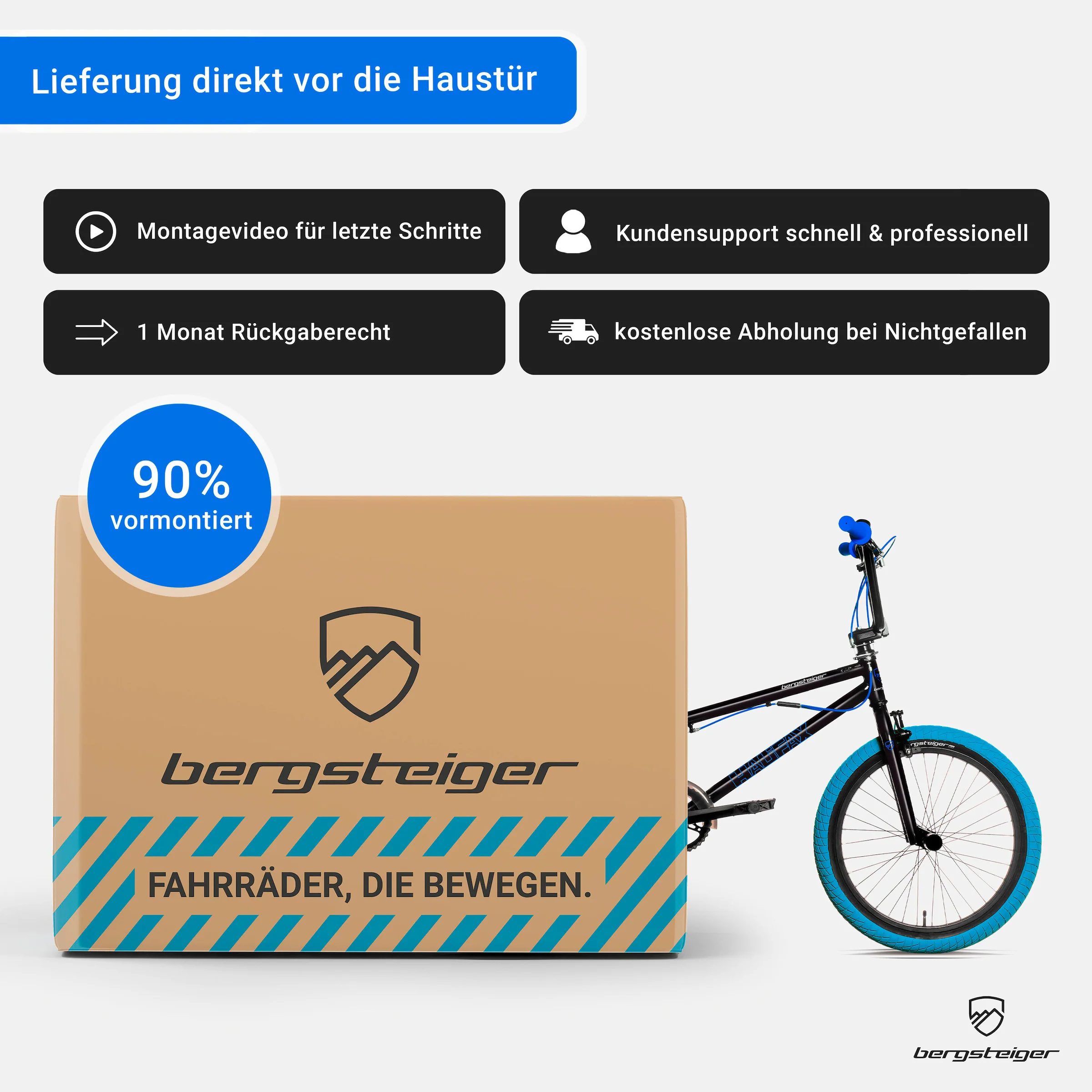 Bergsteiger BMX Halifax 20 Zoll | blue / black