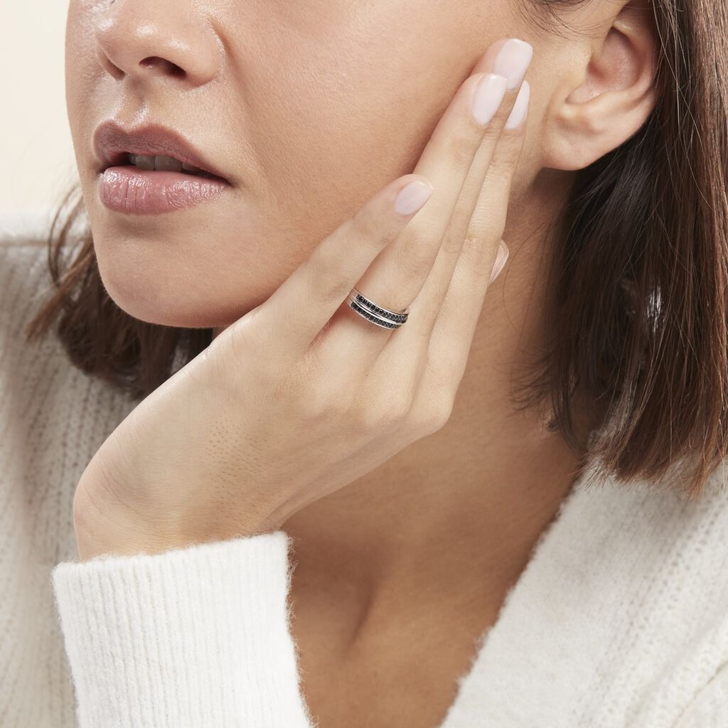 Bague Argent Blanc Agapios Oxydes De Zirconium