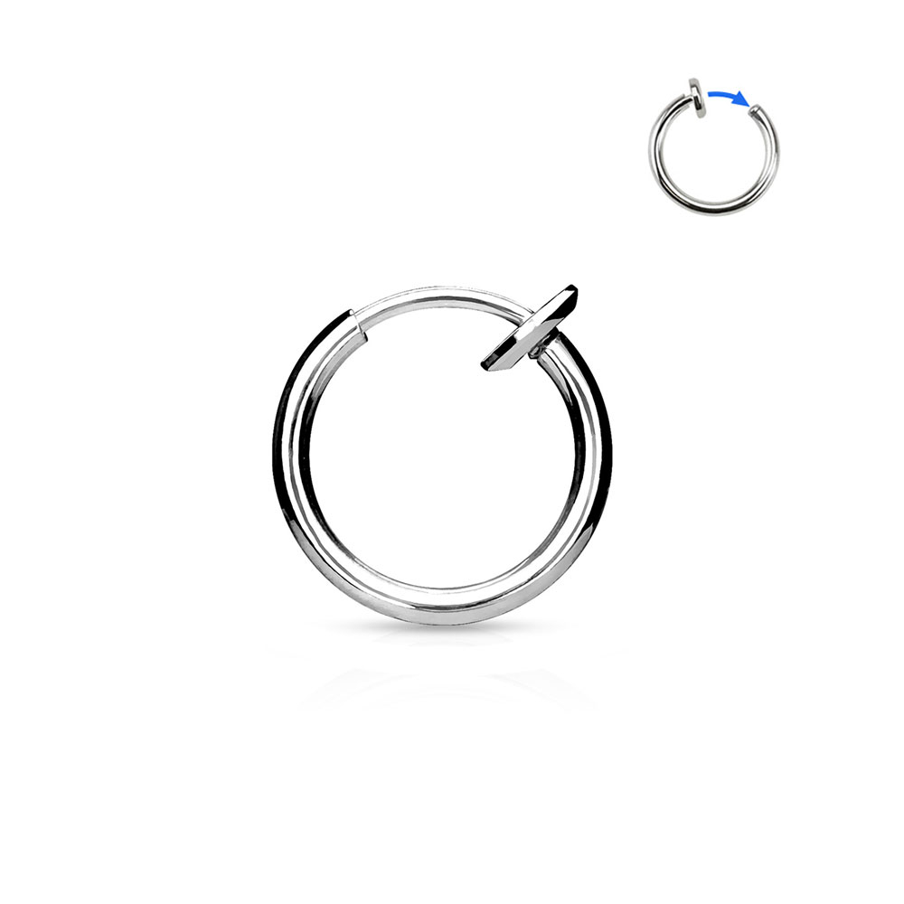 (Ø10mm) Fake Septum / Helix 316L Chirurgenstahl Fake Mehrzweck Piercing Ring - Silber