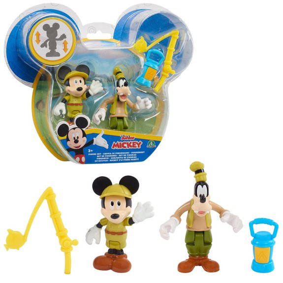Mickey - Blister 2 figurines articulées 7,5 cm avec accessoires