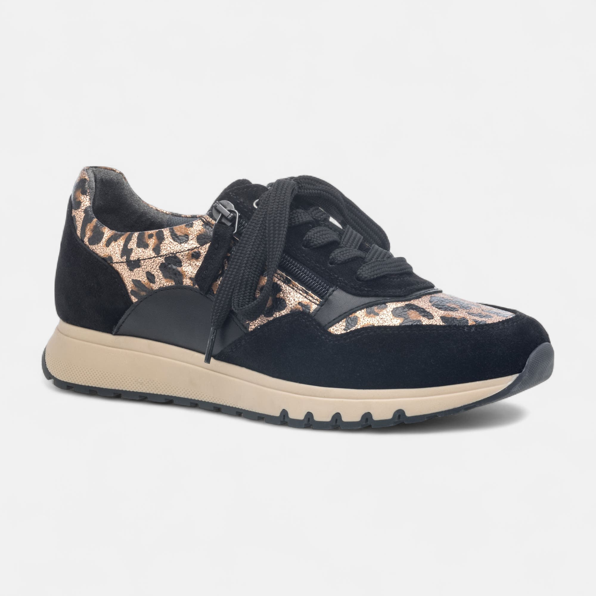 Baskets basses Femme en cuir noir