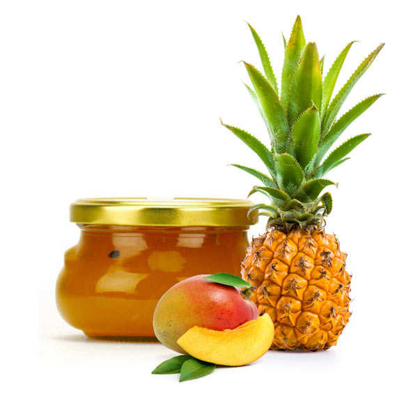 Confiture ananas, mangue et fruit de la passion