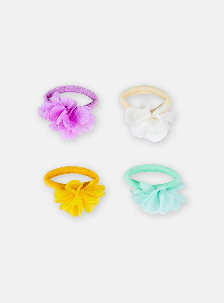 Lot de 4 élastiques à fleurs pour fille