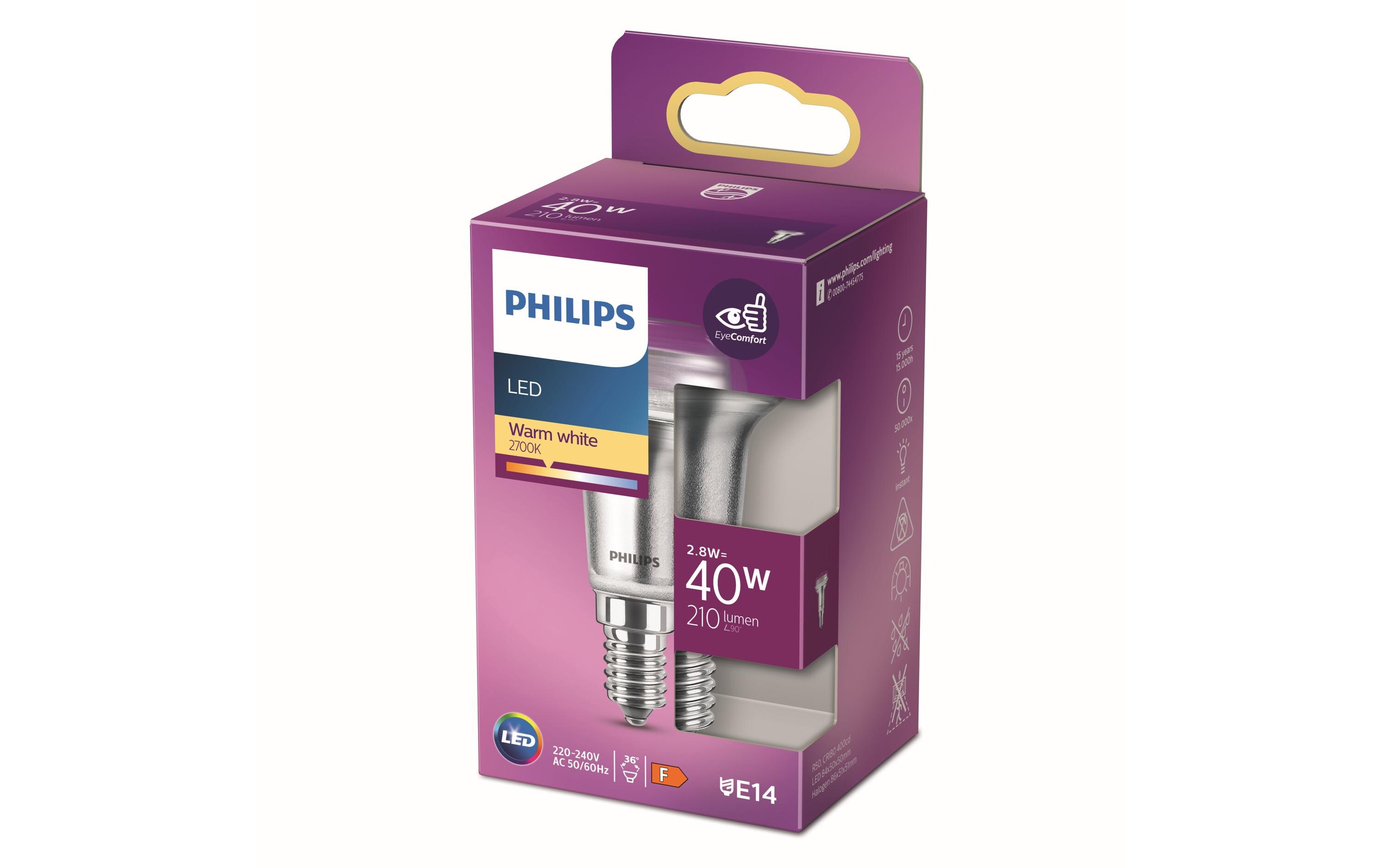 Lampe LEDcla 40W E14 R50 WW ND 36D WarmweissLeuchtmittel R50 mit klarem Glas