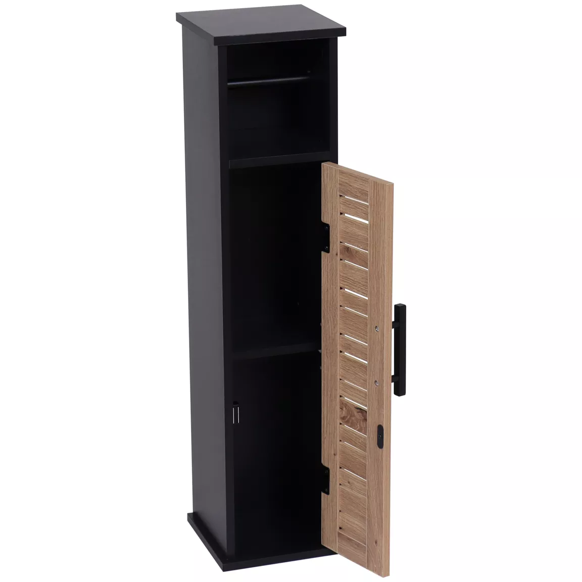 Meuble dérouleur papier toilette avec réserve (H75 cm) Bergen Noir